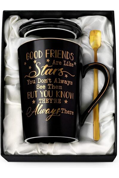 GENERAL Teacher Appreciation Gifts for Women, 14oz Pink Marble Ceramic Gold P...