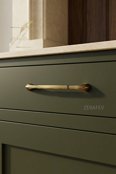 zerafev Verona 160 mm Antique Yellow Zamak Furniture Handle – 20 cm Cabinet a...