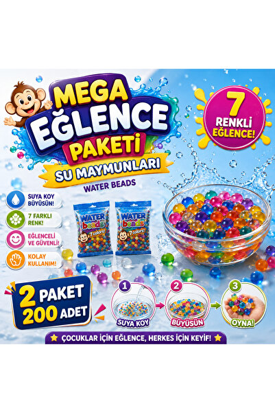 Genel Markalar Su Maymunları 2 Paket – 200 Adet | 7 Renkli Mega Eğlence Paketi