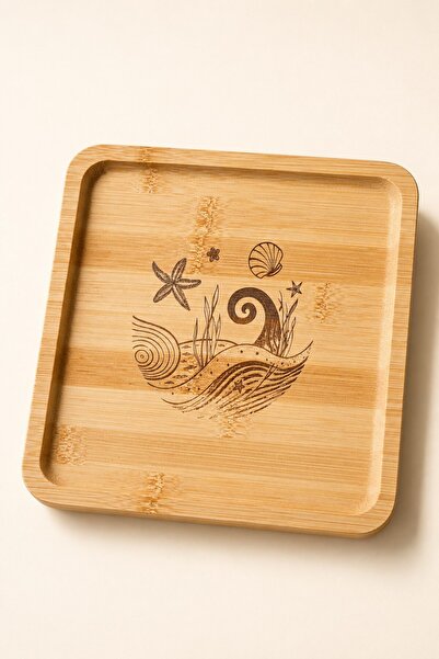 FLY LIFE Sea Breeze 20X20 cm Natural Bamboo Fruit and Presentation Plate