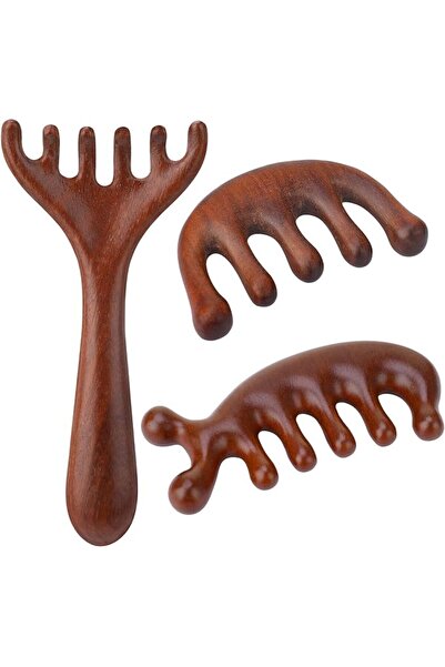 ALMEKAQUZ 3 Pcs Wooden Head Scalp Massager Comb, Head Massage Tool for Relaxa...