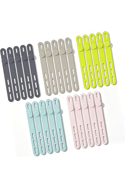 Generic 25 Pack Multicolor Flexible Reusable Silicone Cord Cable Organizer Ties