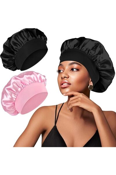GENERAL Satin Silk Bonnet for Curly Hair, Hair Bonnet Silk Hair Wrap for Slee...