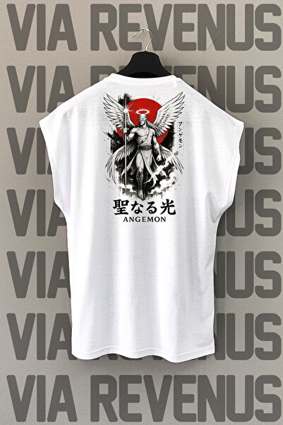 Vordevia Angemon Back Printed Zero Sleeve Crew Neck Sports Tshirt