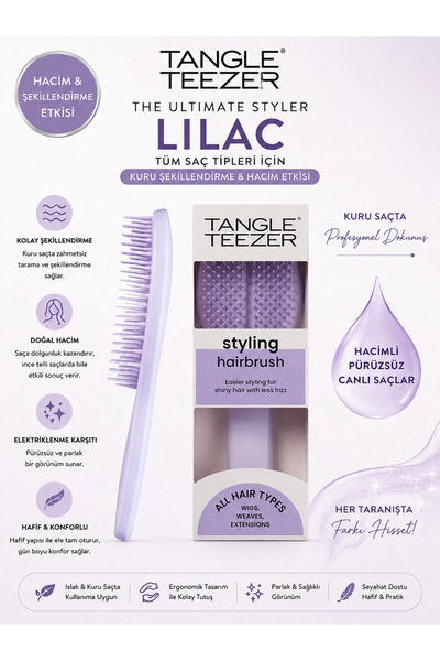Tangle Teezer The Ultimate Styler Lilac – Professional Hair Brush That Adds V...