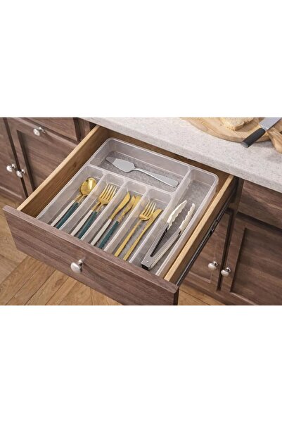 Generic Kitchen Drawer Cutlery Organizer Tray – 6 Compartment Utensil Storage...