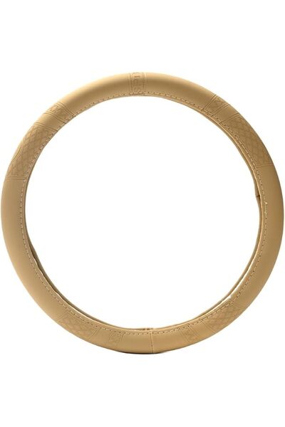 Lawazim Leather Steering Wheel Cover - Universal Self Wrapping Anti-Slip Dura...