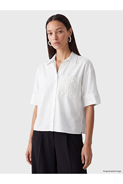 LC Waikiki Nevavm Women's Embroidered Pocket Shirt