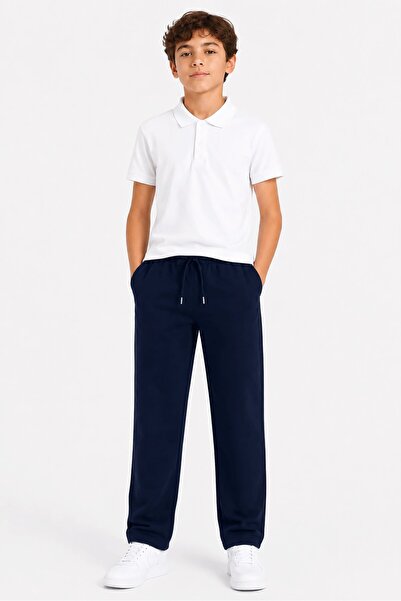 Cansın Mini Boy's Navy Blue School Trousers with Elastic Waist 24723