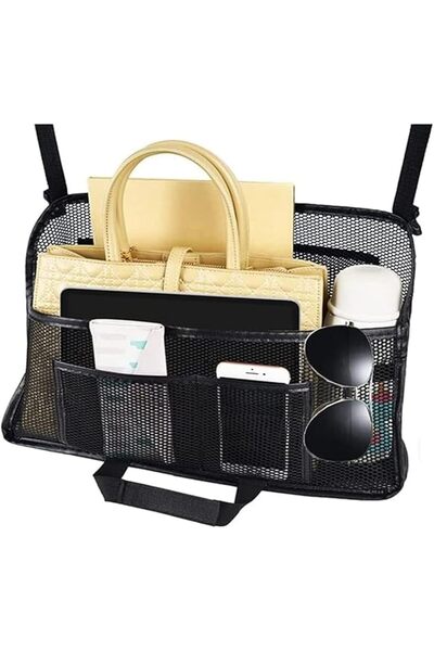 X SPRING Car Net Pocket Handbag Holder, Universal Seat Gap Organizer with Mul...