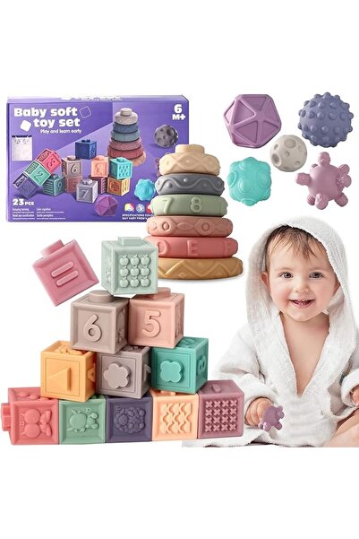 Soofam Baby Toys 6-12 Months,Baby Soft Stacking Blocks,Montessori Sensory Toy...
