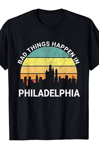 k222 Vintage Philadelphia-Shirt - There's Trouble In Nostalgic Print-Shirt, F...