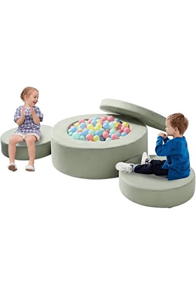 GENERAL Hibobi Kids Play Couch Ball Pit - 4-Piece Convertible Foam Sofa for K...