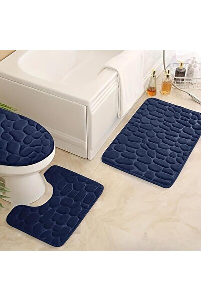 HQSLsund 3 Piece Memory Foam Bathroom Rug Set, Non Slip Super Absorbent Bath ...