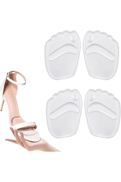 Bukela 4 Pcs Gel Forefoot Pads, Transparent Anti-Slip Shoe Inserts, Pain Reli...