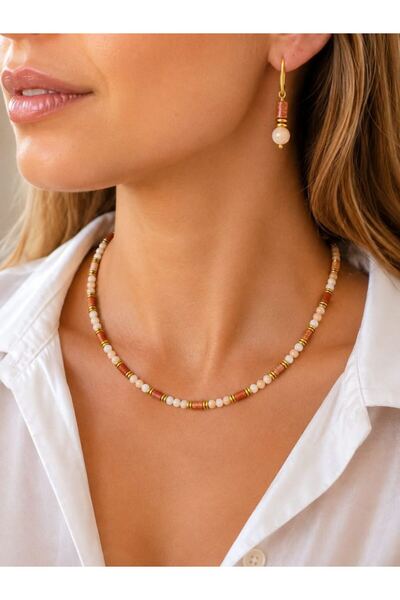 Home Natural Sunstone and Starstone Necklace and Earring Set – Women's Jewelr...