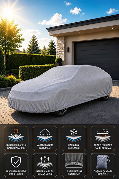 PARİONETTE Mercedes EQE Tam Araç Brandası Gri Su Geçirmez Oto Örtüsü 2018-2026