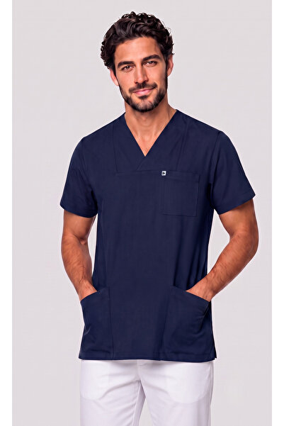 DENİZ İŞ Men's Envelope Collar Green, Navy Blue, Black Lycra Belinda Fabric S...