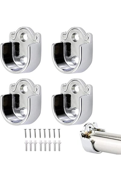 JOYZZZ Closet Rod End Support, 4 PCS Heavy Duty Stainless Steel Flange Socket...