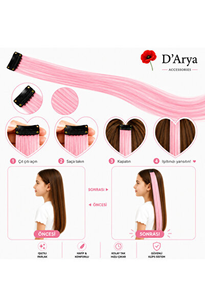 Darya D’Arya Snap-On Colorful Hairpiece 40-50 cm Children Young Women Hair Ac...