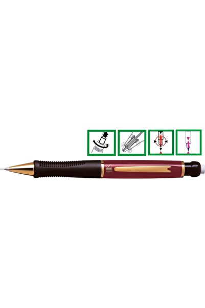PENAC Luxusní mechanická tužka, 0,5 mm, zlatý kovový hrot a příslušenství, Si...