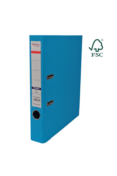 Optima A4 File, Laminated Pp/Pp, Metallic Edge, 50 Mm, Premium - Sky Blue, Blue