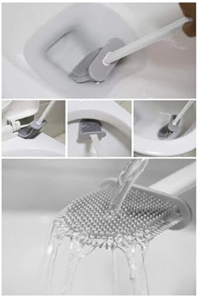 Yıldızan Avelune Store Toilet Brush White Color Silicone Toilet Bowl Wc Bathr...