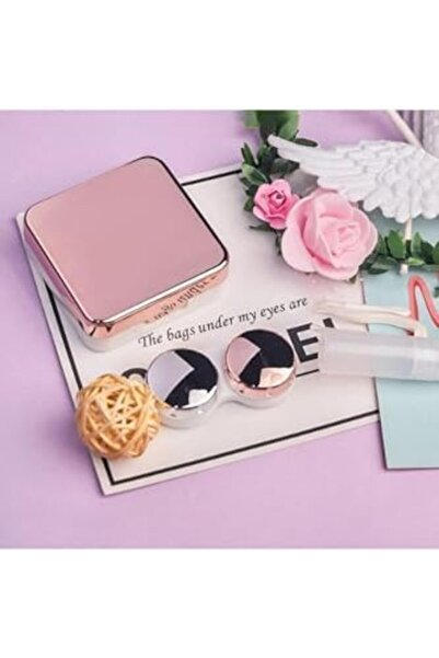 Yıldızan Avelune Store Rose Mirrored Travel Lens Case - Solution Container, T...