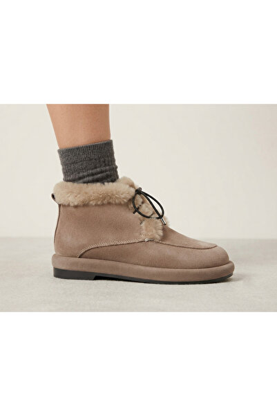 MARCO ROCCO Genuine Leather Suede Fur Lace-Up Boots Women's Shoes