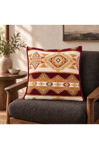 Bk Gift وسادة أريكة تركية أصلية مصنوعة يدويًا مقاس 43x45 سم - 4 وسائد أريكة ز...
