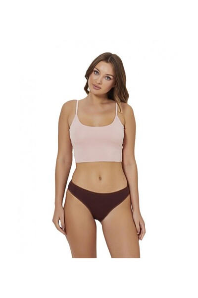 VELVET TOUCH ΓΥΝΑΙΚΕΙΟ ΣΛΙΠ ΜΠΑΜΠΟΥ ΚΑΦΕ 2521KAF, Μέγεθος S