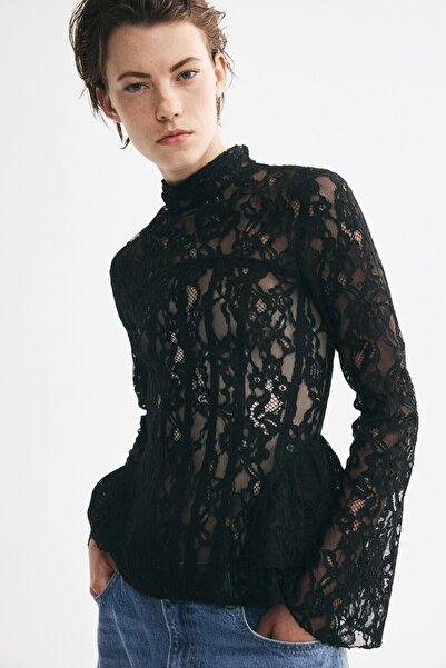 H&M Peplumlu Dantel Üst