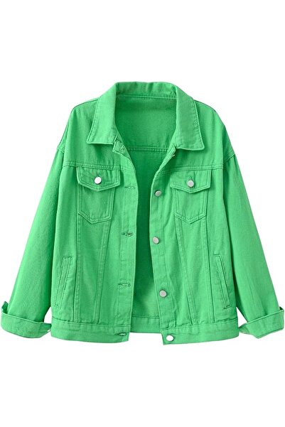Generic Women's Denim Jacket Button Up Long Sleeve Jean Trucker Coat | Candy ...