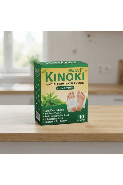 DeaL Set de 10 plasturi detox pentru picioare cu ceai verde — Revitalizează-ț...