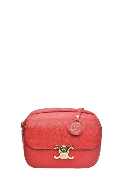SimpleFind Luisa Vannini Geanta piele -Severine-Rosu,Geanta postas piele natu...