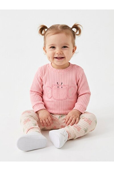 Kids Kingdom 2-Piece Baby Girl Set with Cotton Butterfly Detail Leggings