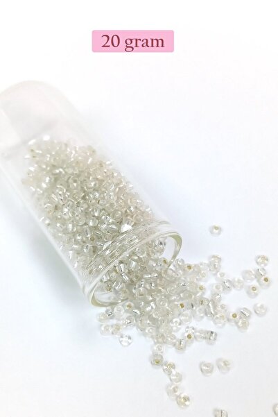 Generic Brand Bulk Glass Sand Beads (8/0) 3 mm - 20 Grams - Transparent Silve...