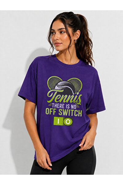 VODEXA Tricou unisex supradimensionat cu imprimeu tenis, 100% bumbac, cu tema...