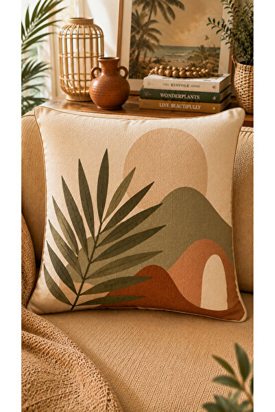 Nari Collections Patterned 1 Piece Throw Pillow Cover 43X43 cm Suede Fabric D...