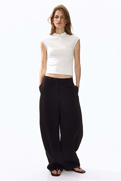 H&M Button-detail cap-sleeved top
