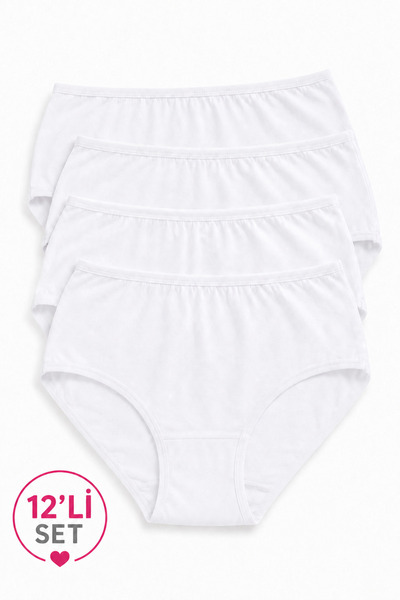 İpeksi Collection 100% Cotton High Waist Daily Panties 12 Pack