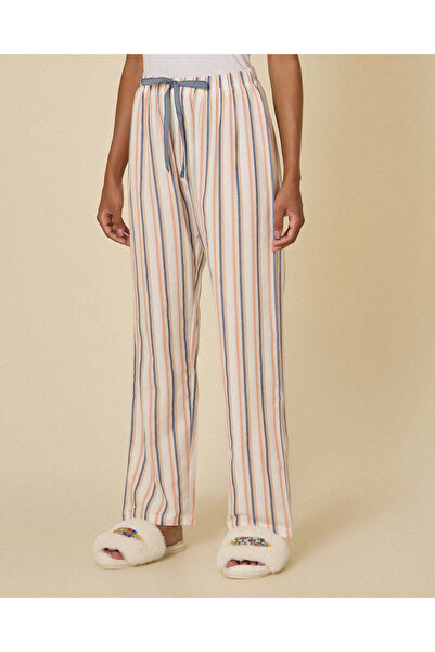 REDTAG Women Ivory Striped Printed Pyjama Bottoms