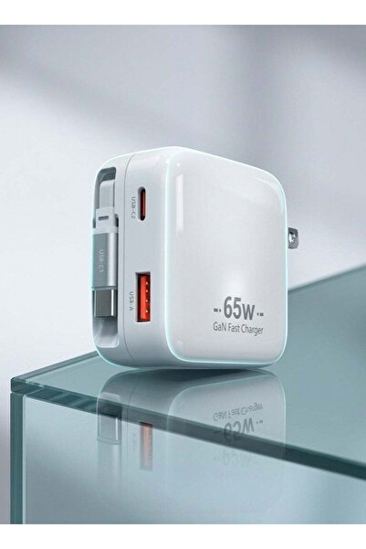Generic Falahhy 65W GaN Retractable Wall Charger, USB C Fast Charging Block w...