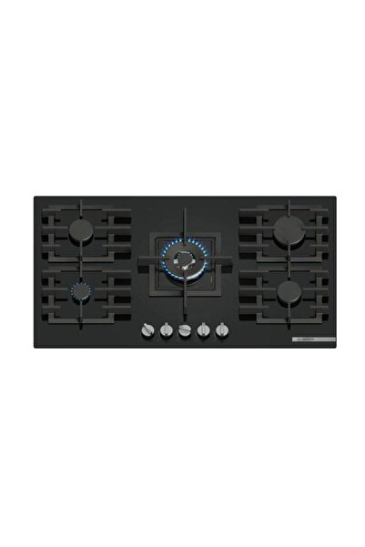 Bosch Series 6, Gas Hob, PPQ9B6I40M, 90 Cm, Tempered Glass, Black