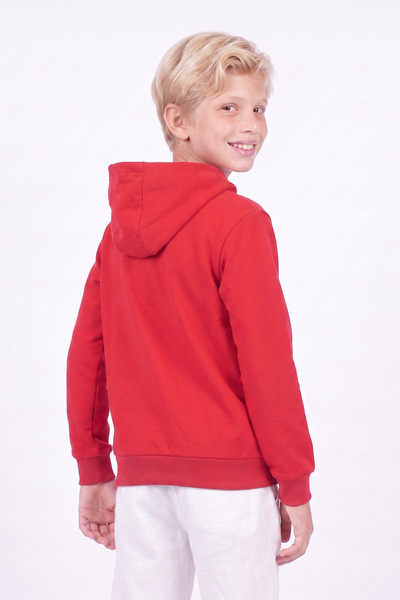 FYK KİDS Erkek Çocuk Basic Düz Kanguru Cepli Kapüşonlu Sweatshirt