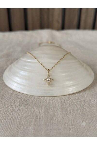 edy co XUPİNG Damla Taş Model 14K Gold Renk Vintage Kolye