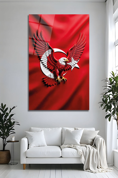 Parıltı Yayınları Decor de perete național de lux, cu efect 3D, cu steag turc...