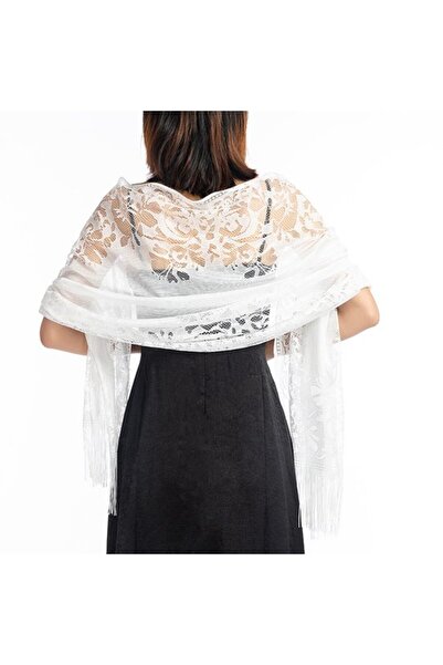 STARSTAR Women's lace shawl bordeaux red for weddings/parties/beach.