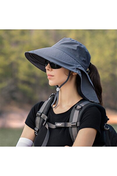 STARSTAR Unisex sun hat - Foldable garden Wide brim with neck protector Chin ...