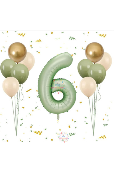 İSTOÇ PARTİ İstoç Water Green Number Balloon Set Age-6